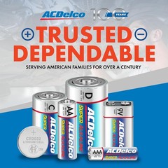 ACDelco AA Batteries, Super Alkaline AA Battery, 1.5-Volt, 100-Count, AC060