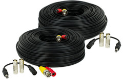 2-Pack 150 Feet Pre-Made All-In-One Siamese BNC Video and Power CCTV Security Ca