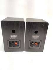 Micca MB42 Black Bookshelf Speakers 9.5×6.75×5.75 Inches No Wires Tested Works
