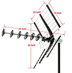 200 Miles Xtreme Signal Long Range ATSC TV VHF UHF FM Outdoor Antenna 1080 & 4k