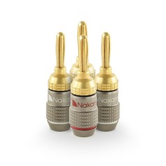 Nakamichi FanLock Excel Series 24k Gold Plated Banana Plugs 10 AWG 18 AWG Ga…