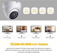 8MP Dome TVI AHD CCTV 4IN1 Security Camera 65ft Night Vision Metal Housing 2.8mm