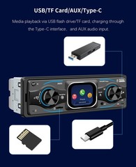 Car Stereo Single 1 DIN Radio MP3 Player Bluetooth AUX USB AM FM Audio Receiver