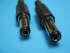 Two 5.5mm x 2.5mm/2.1mm Coaxial DC Power Plug Solder Terminals 14mm Barrel CCTV