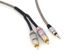 KnuKonceptz Krystal 3.5mm (1/8) to Stereo RCA iPod/MP3 Audio AUX Cable 3′ 1M