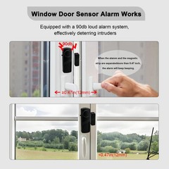 Door Window Alarm – 90dB Loud Home Security Sensor for Kids Safety, Burglar A…