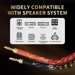 YYTCG 10 AWG 2Pack Audiophile Speaker Cable – Wire with Banana 3 m
