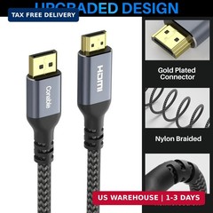 25FT 4K DisplayPort to HDMI Cable, 4K@60Hz UHD Active Converter for HDTV, Monito