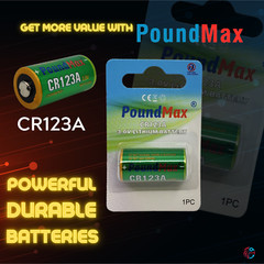 PoundMax CR123A 3.0v Lithium Camera Battery – 2 Count