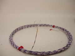 25 feet 26 AWG Silver Plated Copper Kapton Wire White Violet 19 strand SPC