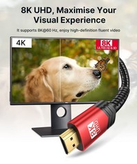 8K HDMI Cable 2.1 2 Pack 6ft, 48Gbps Ultra High Speed HDMI Cable Braided Cord…