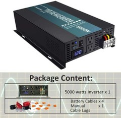 5000W Power Pure Sine Wave Inverter DC 12v 24v 36v 48V to 110V 120V AC Truck Car