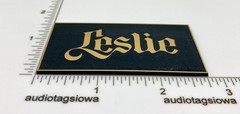 Leslie Custom Decal Black & Gold Incised Acrylic Self Stick