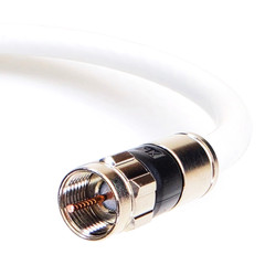 TRI-SHIELD RG6 COAXIAL PATCH CABLE 75 OHM 18AWG ANTI-UV COMPRESSION F-CONNECTORS
