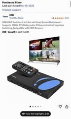 Quad Multi Viewer 4×1 Seamless HDMI Switch Full HD 1080p (HD-401MR)