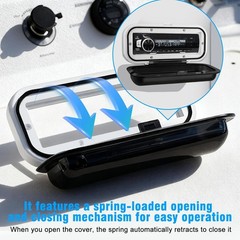 Herdio Marine Water-Resistant Stereo Cover – Smoke-Tinted Boat Radio Protector