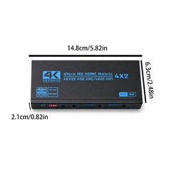 4K 60hz 4×2 HDMI Matrix w/ Audio 4X2 Matrix HDMI Switch Splitter 4 in 2 out