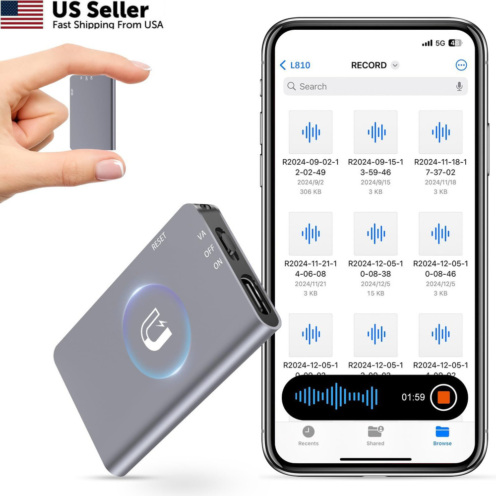 64GB Magnetic Digital Voice Recorder – 40 Hours Continuous Recording