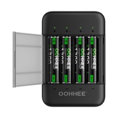 4/8/12/16x 1300mWh AAA Rechargeable Lithium Battery + 1.5V Charging Storage Box