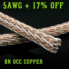 12TC 24 Strands 5AWG 8N OCC Pure Copper Bulk Cable HiFi Speaker Bi-wire DIY Lot