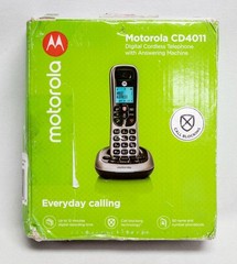 Motorola CD4011 Cordless Telephone – Caller ID/Answering Machine – Silver/Black