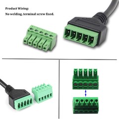 10x USB 2.0 A Male to 5 Pin Screw Connector w Shield Terminal Plug Adapter Cable