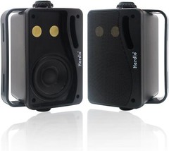 2*Herdio Marine 3.5 Inches Outdoor Speakers Wired 200W 3 Way Wall Mount Speakers
