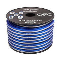 Skar Audio Elite 12 Gauge Oxygen-Free Copper Speaker Wire 100 Feet (Blue/White)