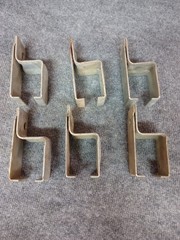 Lot of 6 Used rustic Stanley Hardware Steel Single Box Rail Brackets