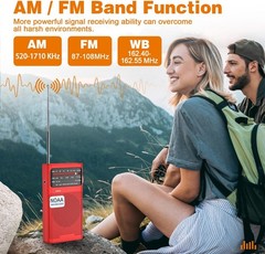 NOAA Weather Radio, AM FM NOAA Emergency Radio Portable with Best Reception, Hea