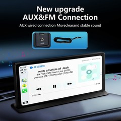 10.26″ Carplay Dash Camera Dvr Android Auto WiFi FM Rearview Camera Support 4K