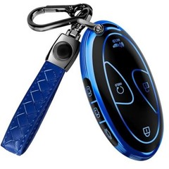 Compatible with Hyundai Key Fob Cover & Keychain | Blue & Black 7 Buttons_2