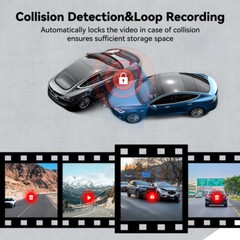 REDTIGER A6 3 Channel Dash Cam, 2.5K+1080P+1080P, 5.8GHz WiFi,3″ Touch Screen