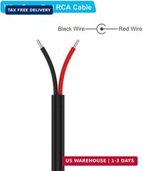 RCA to Bare Wire Cable, (2 Pack 20AWG 6.6 ft) Replacement RCA Male Plug Jack Con