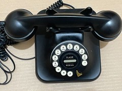 Grand Phone Black Retro Style Landline Push Button With Cords Tested and Works