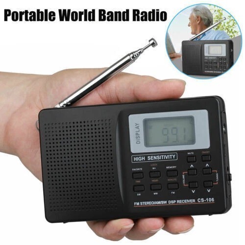 Portable Full Band AM/FM/SW/MW/LW Radio.Digital Stereo Speaker Player&Headphones
