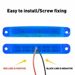 10X Blue LED Side Marker Lights Bullet Clearance Light Truck Trailer Wateproof