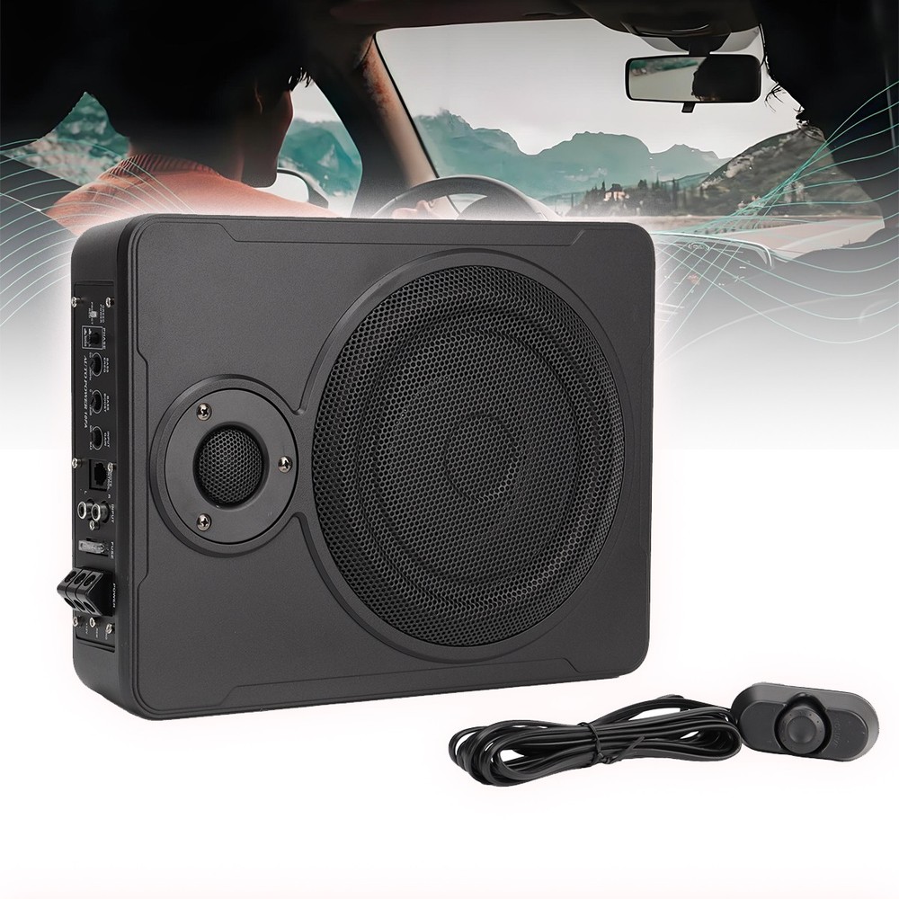 600W Slim Under-Seat Subwoofer Powered Car Truck Sub w/ Amplifier Speaker 8 “