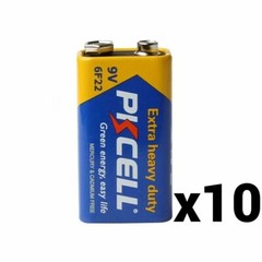 10 TEN PKCELL HEAVY DUTY 9V BATTERIES 9 VOLT 6F22 PP3 ZINC CARBON BRAND NEW