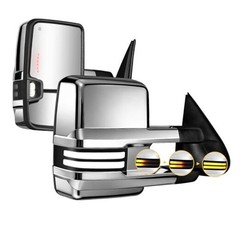 Painted Tow Mirror Switchback Lights Compatible with 2003-2007 Chevy Black