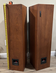 Vintage Set of Two Altec Lansing 508 Speakers TALL HEAVY Woodgrain 41″ AWESOME