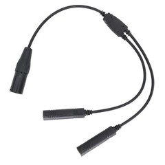 New Black Aviation Headset GA Dual Plugs to for Airbus 5 Pin XLR Headset Adapter