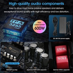 Mini TPA3255 Digital Amplifier Stereo Class D Power Amp for Home Turntables 300W