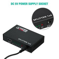 HDMI Splitter 1 In 4 Out 1080P 4-Port Repeater Splitter Amplifier Video Splitter