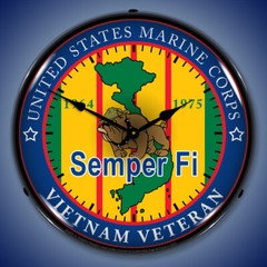 Marine Vietnam Veteran, Lighted Backlit LED Wall Clock