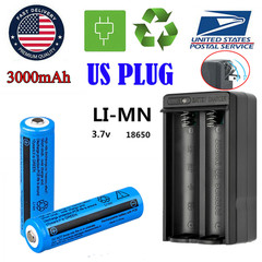 2x 3.7V 3000mAh Multipurpose Li-ion Batteries Rechargeable Battery+Dual Charger