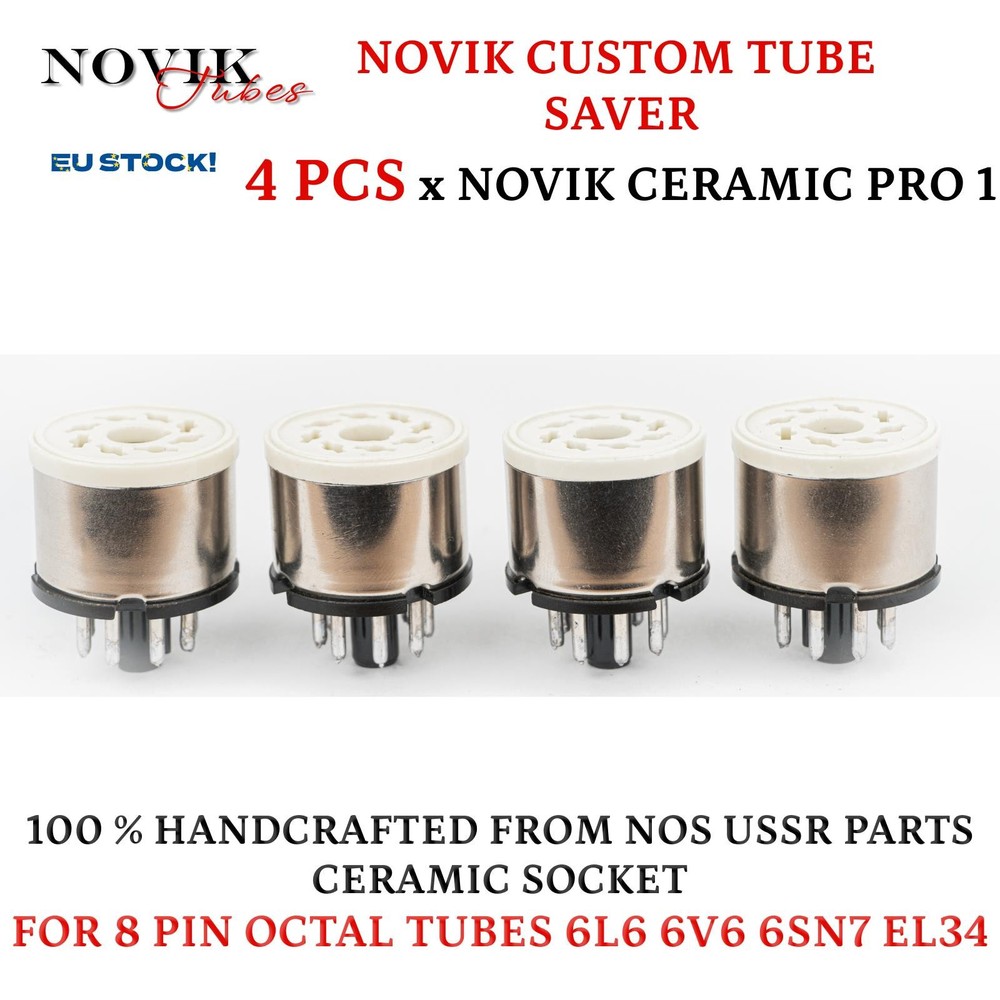 Novik 8 Pin Octal Tube Ceramic Socket Saver Pro1 For 6L6 6V6 6sn7 El34 4pcs