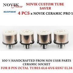 Novik 8 Pin Octal Tube Ceramic Socket Saver Pro1 For 6L6 6V6 6sn7 El34 4pcs
