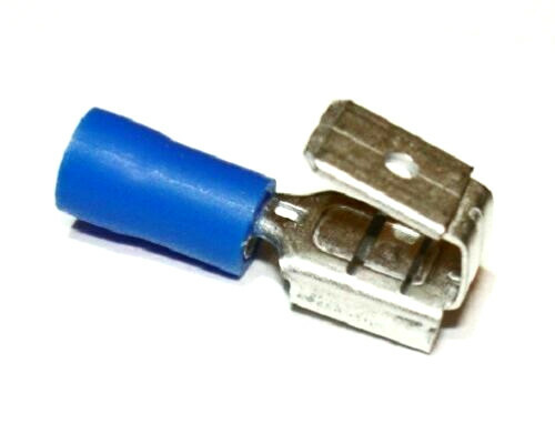 50pc Piggyback Quick Wire Disconnect Blue Connectors Male/Female Spade 16-14 GA