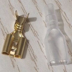 100 Sets Female 6.3mm Spade Connector Wire Crimp Brass Terminal Insulated Sleeve